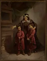 Walery Eljasz Radzikowski, Teofila Sobieska with her sons at the grave of Żółkiewski