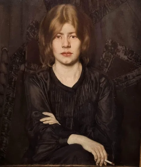 Oskar Zwintscher, Portrait of a Lady with a Cigarette