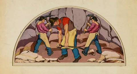 Henrietta Shore, Study for Mural of Rock Breakers