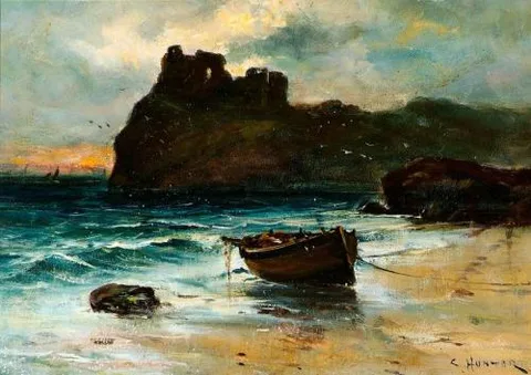 Colin Hunter, Seascape with Castle