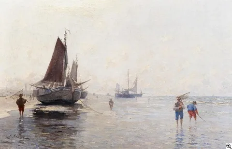 German Grobe, At the Beach off Scheveningen