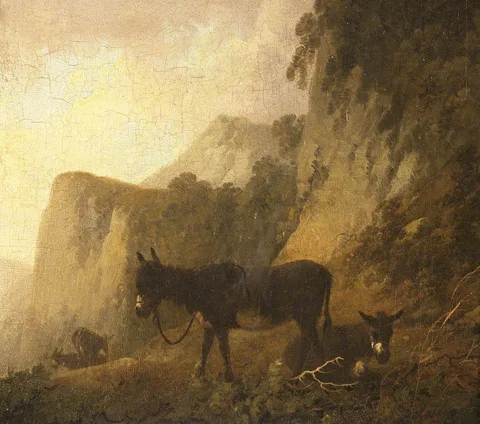 Joshua Shaw, Donkeys on a Mountainside