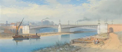 Thomas Charles Leeson Rowbotham, Iron Bridge on the Outskirts of an Industrial Town