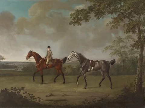 John Nost Sartorius, Two Horses with a Groom