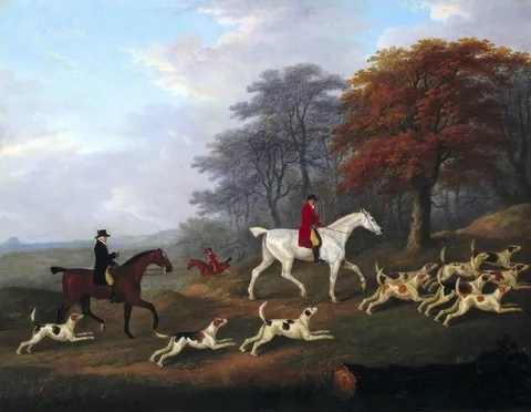 John Nost Sartorius, The Earl of Darlington Fox-Hunting with the Raby Pack: Going to Cover