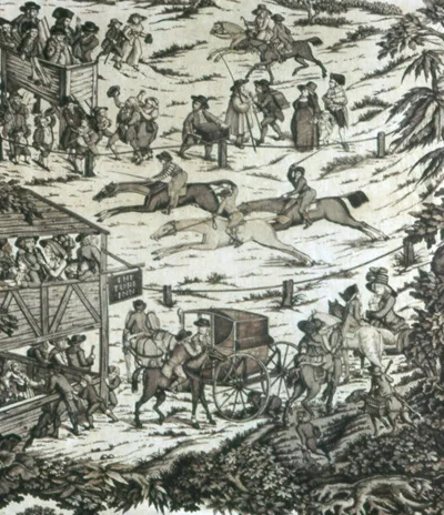 John Nost Sartorius, Horseracing at the Turf Inn (Furnishing Fabric)