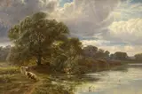 George Vicat Cole, Cattle walking beside the Arun