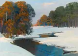 Stefan Popowski, Winter Landscape in the Evening Light