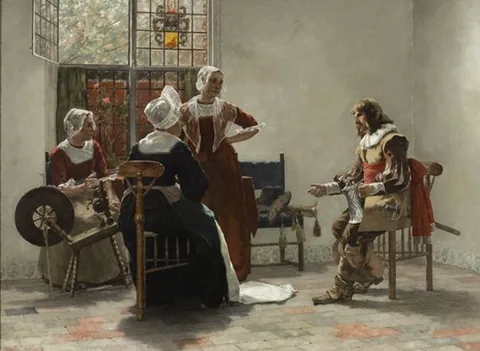 Walter MacEwen, Dutch Interior with Four Figures