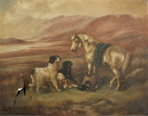 Robert Cleminson, Landscape with Dogs and Horse