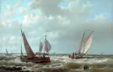 Abraham Hulk, Ships in a Breeze off the Scheldt, Holland