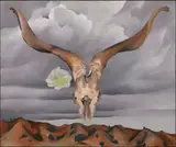 Georgia O'Keeffe, Ram's Head, White Hollyhock-Hills