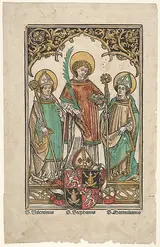 Hans Burgkmair the Elder, Saints Valentine, Stephen, and Maximilian, the Patron Saints of Passau