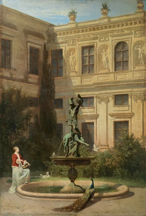 Hans von Marées, Courtyard with the Grotto in the Munich Royal Residence