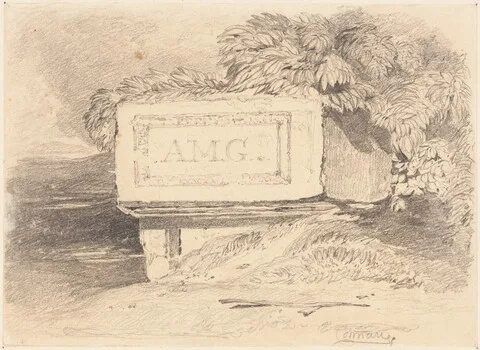 John Sell Cotman, Ruined Tomb Inscribed "A.M.G."