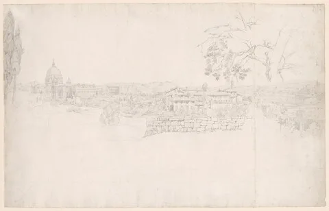 Peter von Hess, Fantasy Panorama of Rome from St. Peter's to the Castel San Angelo