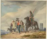 Peter von Hess, Three Armed Riders Escorting Prisoners near Reims