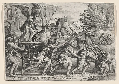 Georg Pencz, The Triumph of Time on Fame, from "The Triumphs of Petrarch"