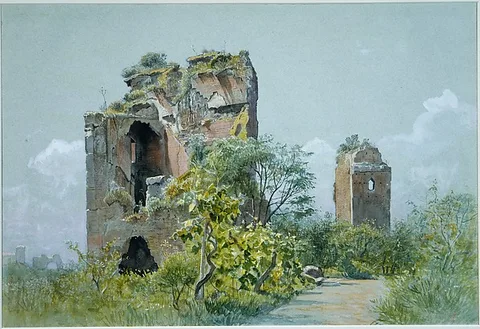 William Stanley Haseltine, Baths of Trajan (Sette Sale, Villa Brancaccio, Rome)
