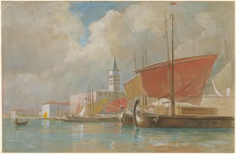 William Stanley Haseltine, Shipping Along the Molo in Venice