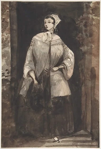 Constantin Guys, Woman Standing in a Doorway