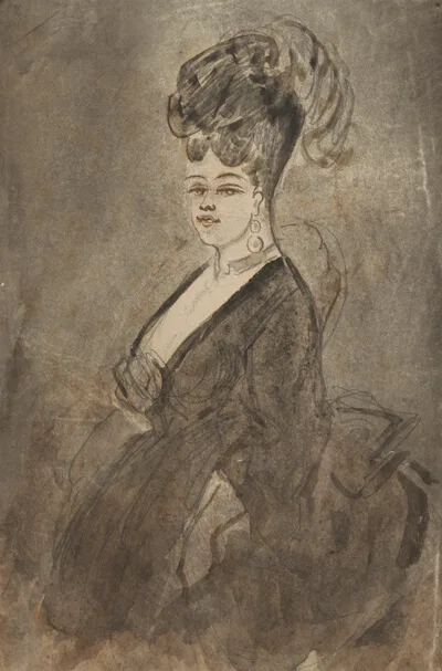 Constantin Guys, Three-Quarter Length Portrait of a Woman