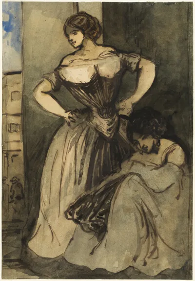 Constantin Guys, Two Women