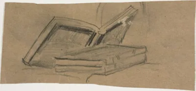 William Harnett, Sketch of Two Books
