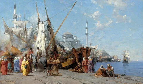 Alberto Pasini, Market in Constantinople