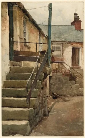 Walter Langley, The Steps of a House at Mousehole, Cornwall