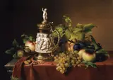 Johann Wilhelm Preyer, Still-life of fruits and ivory tankard