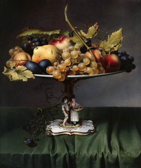 Johann Wilhelm Preyer, Fruits on a porcelain bowl