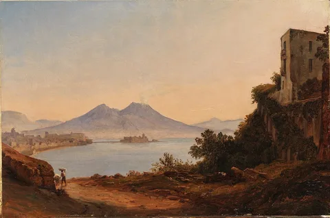 Franz Ludwig Catel, The Bay of Naples with Vesuvius and Castel dell'Ovo