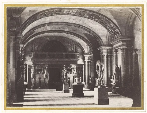 Charles Marville, Salle des Cariatides, au Musée du Louvre