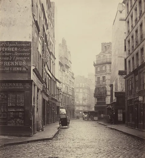 Charles Marville, Rue des Lombards, from the rue des Lavandières Sainte-Opportune