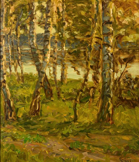 Elisabeth von Eicken, Birches on the shore of the Bodden