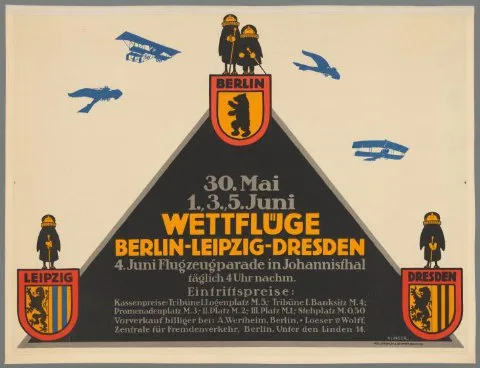 Julius Klinger, 30 Mai, 1.3.5. Juni Weltflüge Berlin-Leipzig-Dresden. 4. Juni Flugzeugparade in Johannisthal
