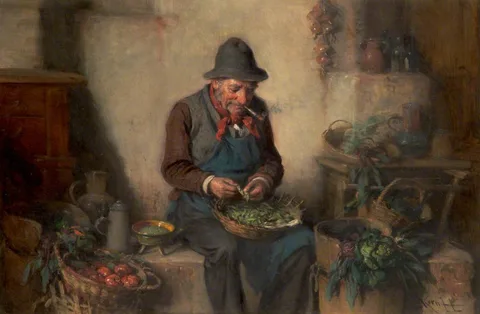 Hermann Kern, Old Man Shelling Peas