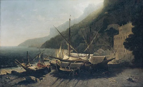 George Loring Brown, View at Amalfi, Bay of Salerno