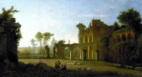 George Loring Brown, View of the Temple of Peace in the Roman Forum