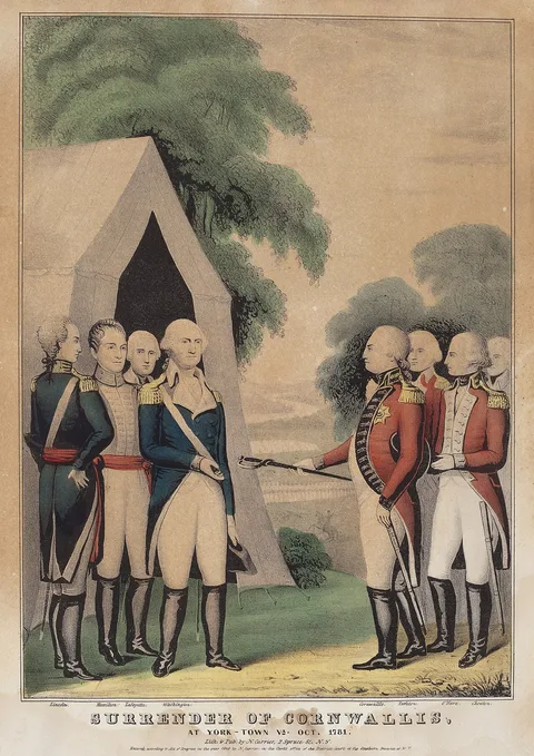 Nathaniel Currier, Surrender of Cornwallis: At York-Town Va. Oct. 1781