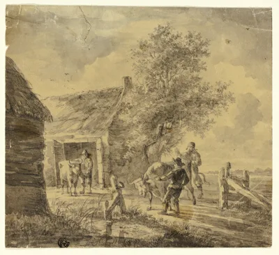 Ferdinand Kobell, Farm with Men and Cows