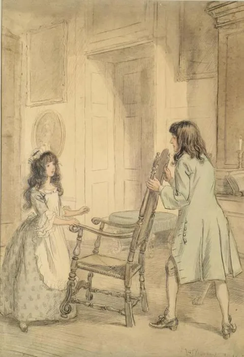 Hugh Thomson, Esmond Placed the Great Chair between Him and Her - Hugh Thomson