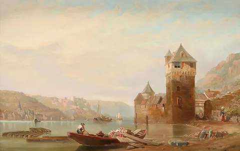 George Clarkson Stanfield, A view of Sankt Goarshausen