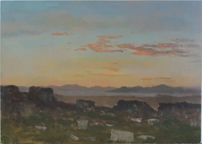 Lockwood de Forest, Orange Sky with Scattered Clouds, Greece