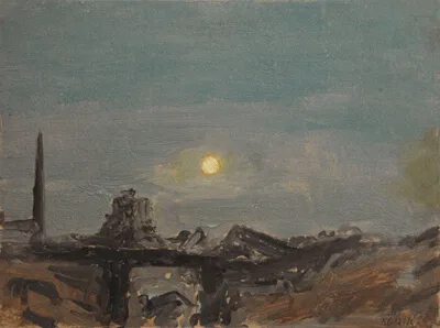Lockwood de Forest, Full Moon Over Luxor Ruins, Off the Nile