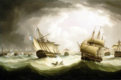 Thomas Buttersworth, The Battle of Trafalgar, 21 October 1805: end of the action