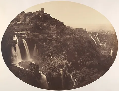 Robert Turnbull Macpherson, The Valley of the Anio, with the Upper and Lower Cascatelle, Mecenas's Villa, and Distant Campagna