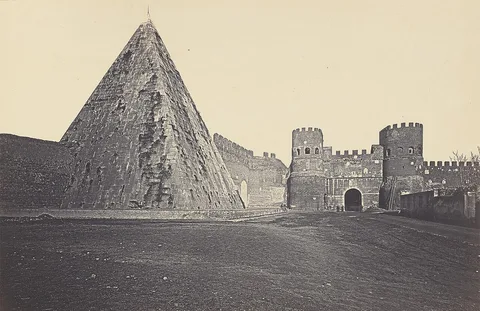 Robert Turnbull Macpherson, Porta St. Paolo with Pyramid of Caius Cestius