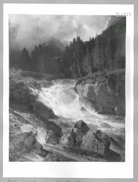 Johann Gottfried Steffan, cascade in the Alps
